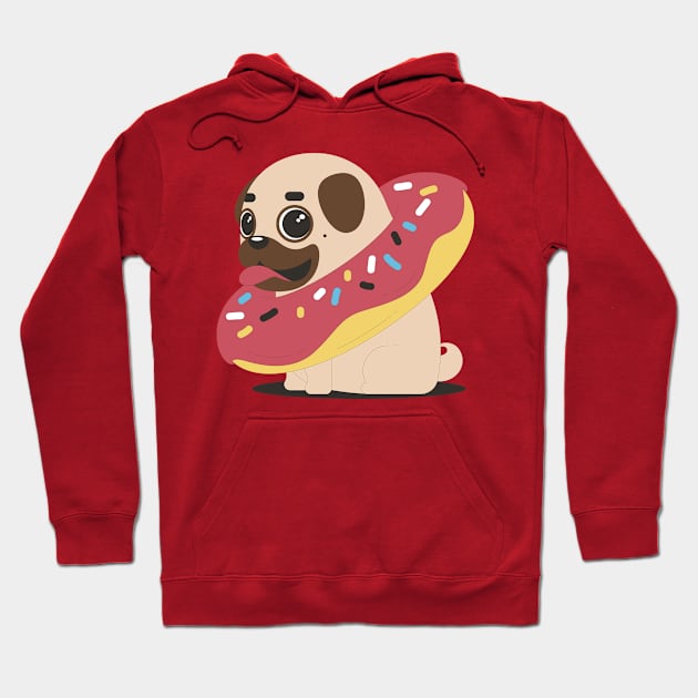 Pug Donut Hoodie by Mako Design 